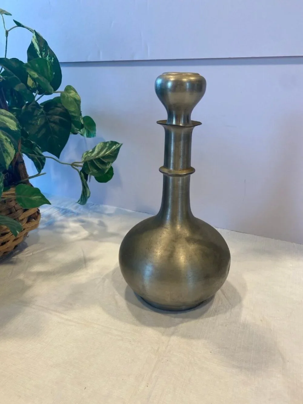 Vintage Leonard English Pewter Decanter Carafe with Stopper